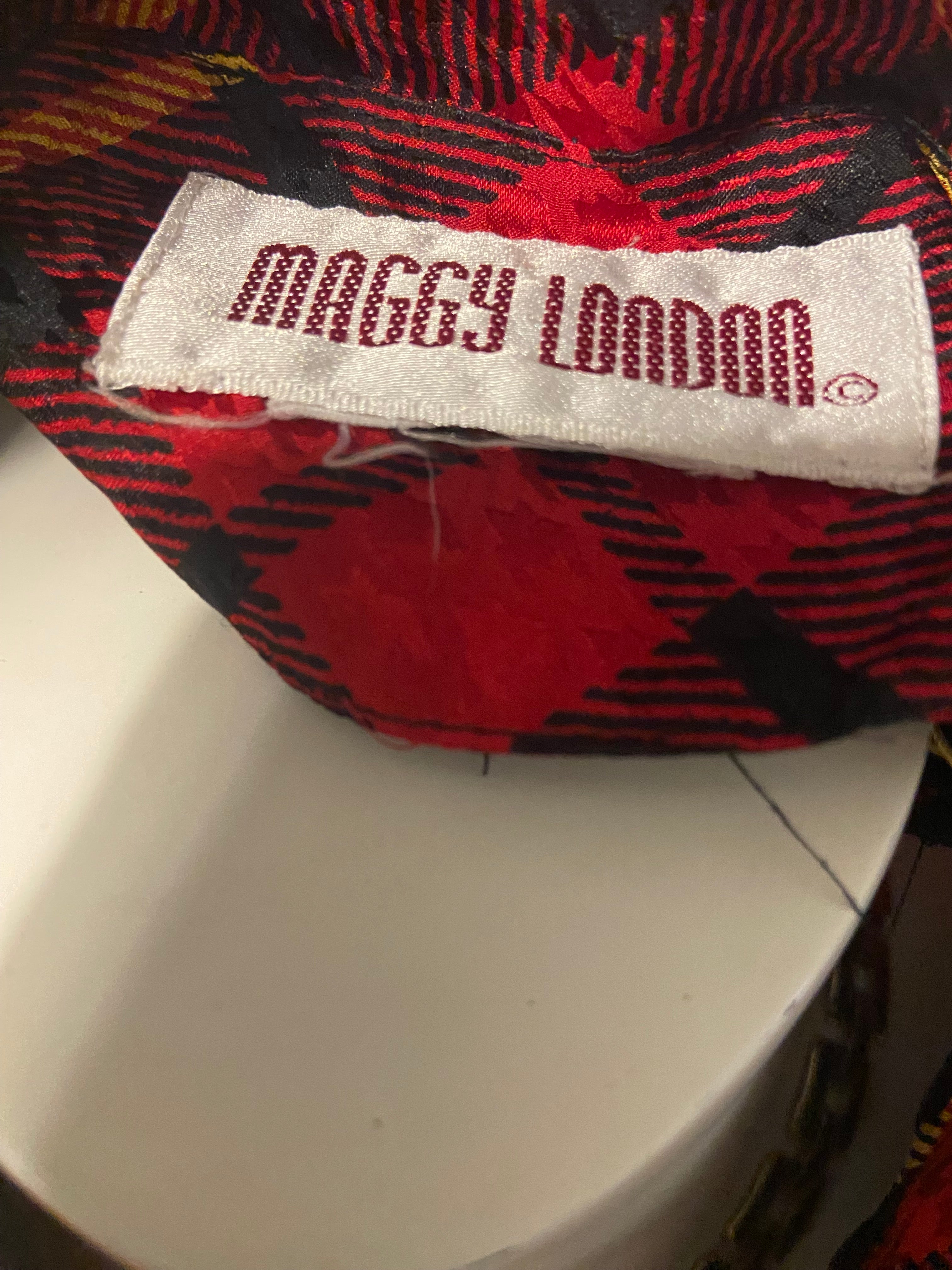 MAGGY LONDON plaid wrap dress