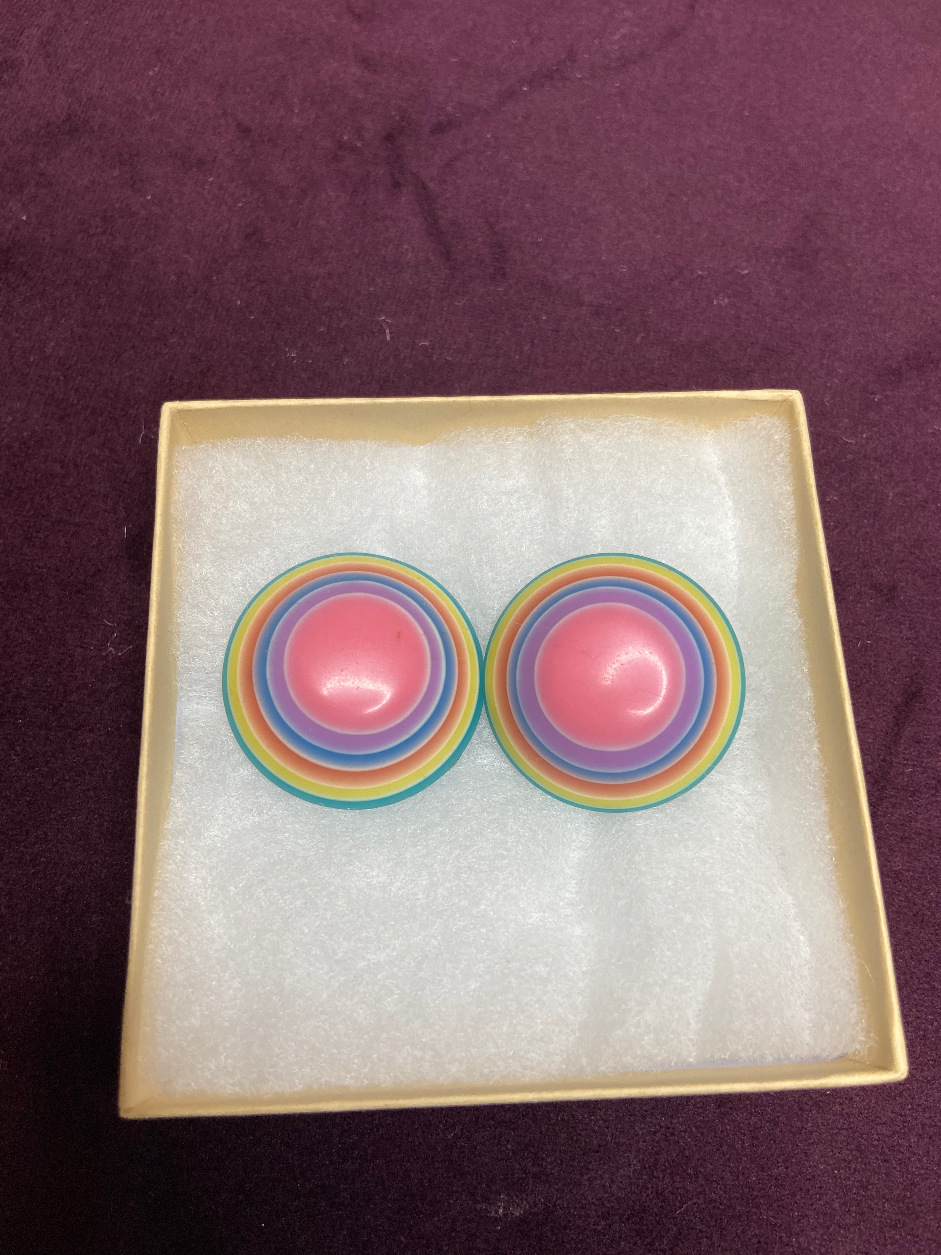 Colorful clip-on earrings