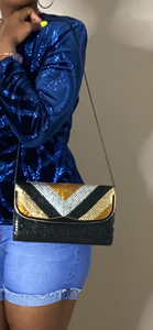 Multi color crossbody purse