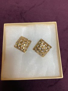 Square clip-on earrings